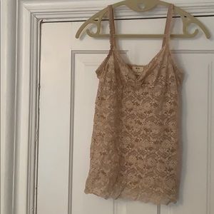 Sheer blush/nude lace camisole